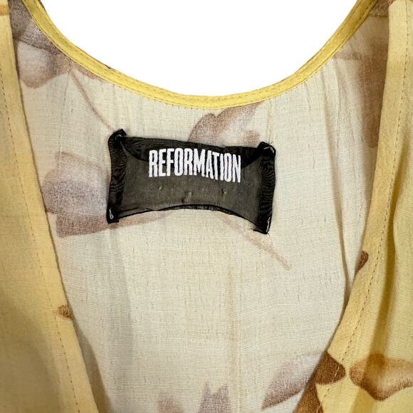 Reformation Floral Royce Wrap Maxi Dress Tuscany Yellow Size Small - Picture 3 of 5